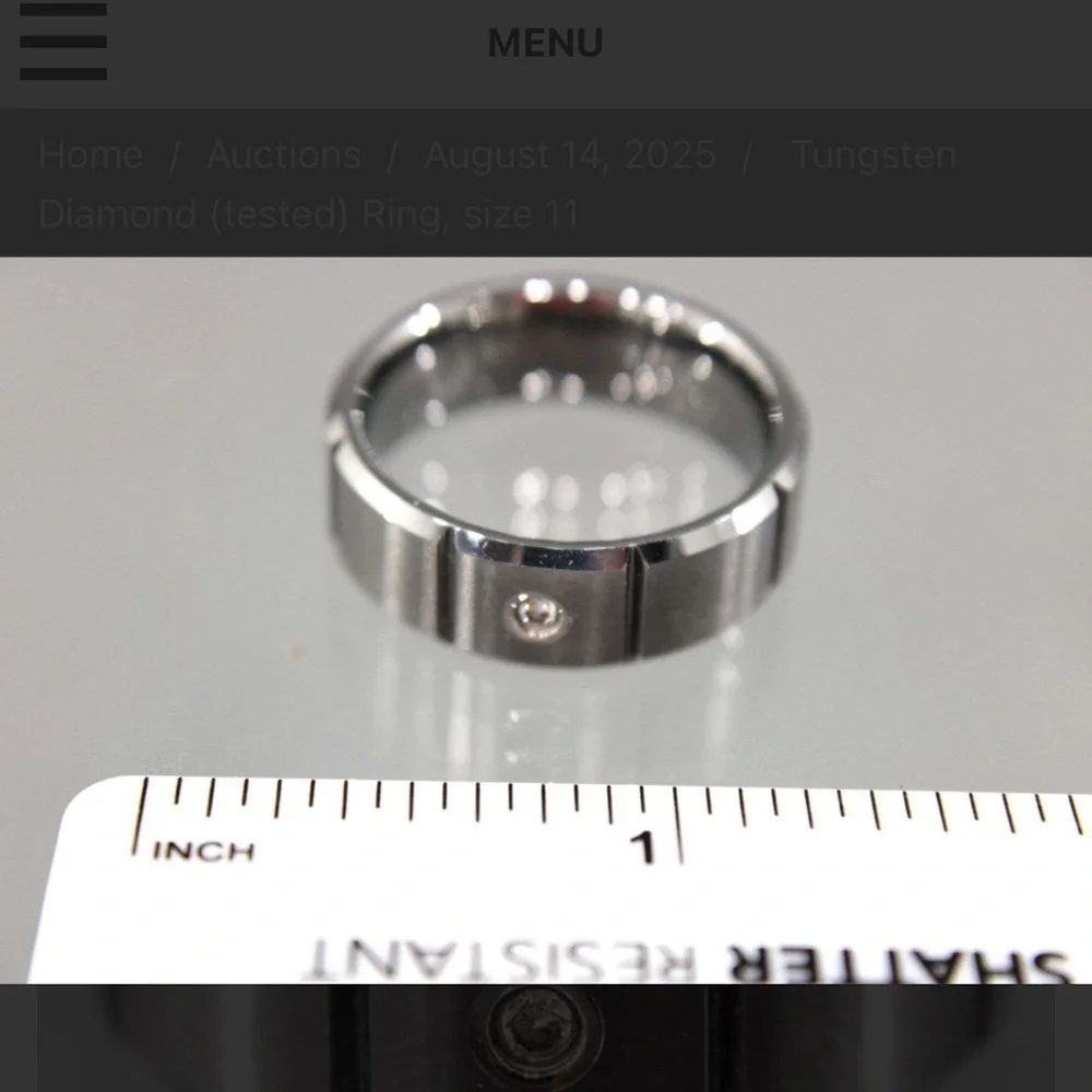 Men's Tungsten Ring with Diamond Accent